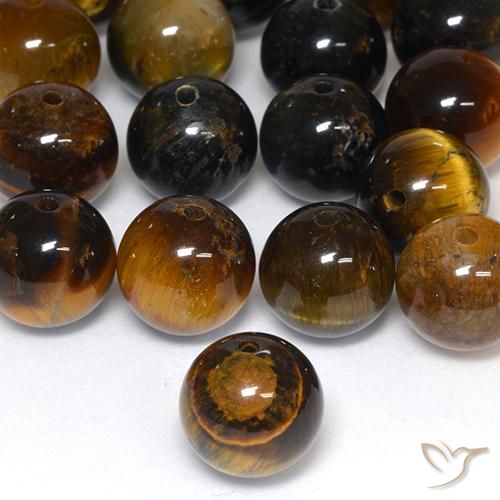9,17 ctw natürlicher Mittel-Hellbraun Tigerauge-Matrix, Kugel / Ball, Lichtundurchlässig