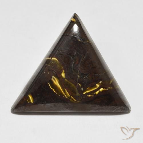 21.22ct Natürlicher Mehrfarbig Tigerauge-Matrix, Trillion, Lichtundurchlässig
