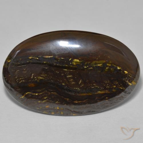 44.07ct Natürlicher Mehrfarbig Tigerauge-Matrix, Oval, Lichtundurchlässig