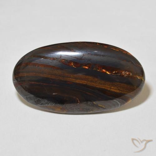 31.33ct Natürlicher Mehrfarbig Tigerauge-Matrix, Oval, Lichtundurchlässig
