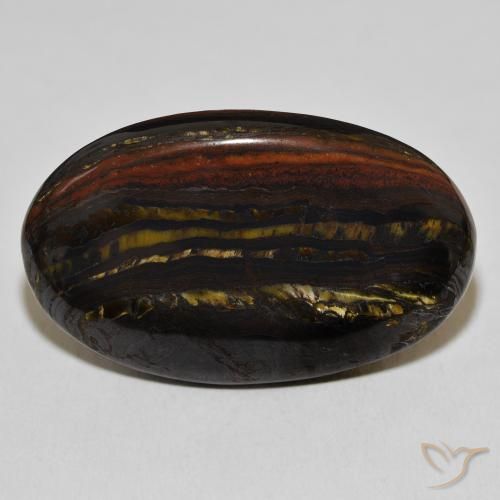 49.72ct Natürlicher Mehrfarbig Tigerauge-Matrix, Oval, Lichtundurchlässig