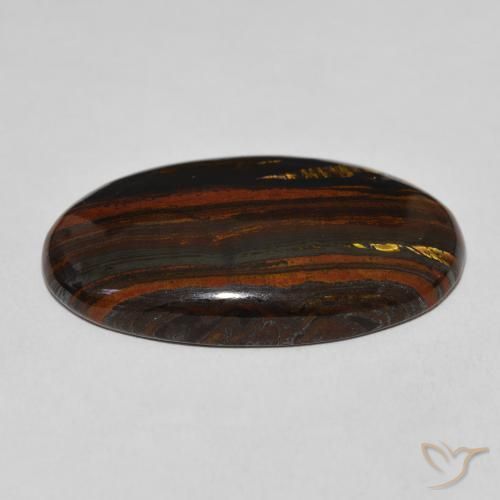 9,17 ctw natürlicher Mehrfarbig Tigerauge Matrix, Oval, Lichtundurchlässig