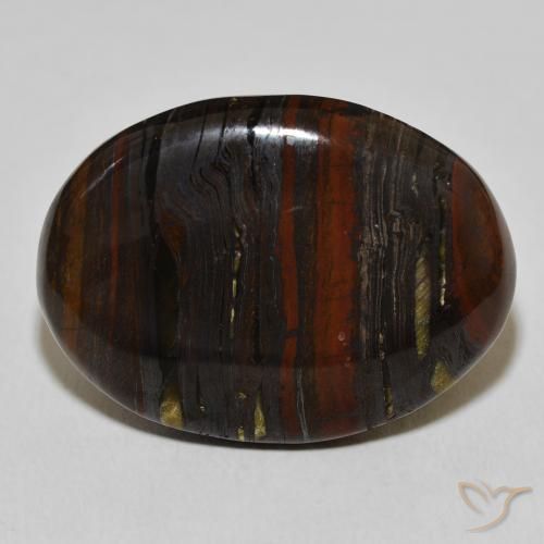 43.25ct Natürlicher Mehrfarbig Tigerauge-Matrix, Oval, Lichtundurchlässig