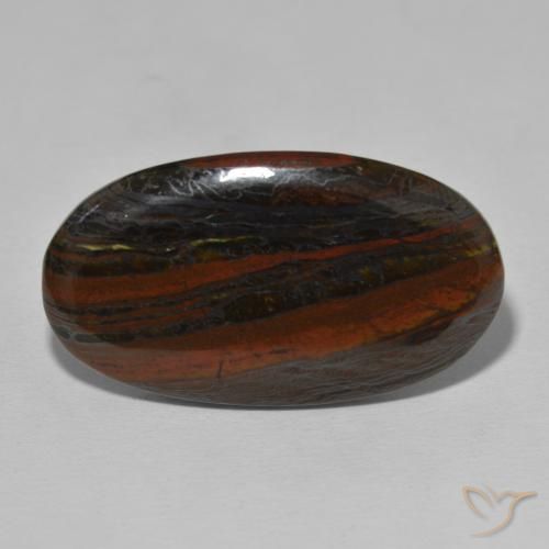 32.15ct Natürlicher Mehrfarbig Tigerauge-Matrix, Oval, Lichtundurchlässig