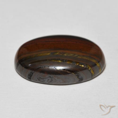 9,17 ctw natürlicher Mehrfarbig Tigerauge-Matrix, Oval, Lichtundurchlässig