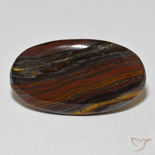 32.51ct Natürlicher Mehrfarbig Tigerauge-Matrix, Oval, Lichtundurchlässig