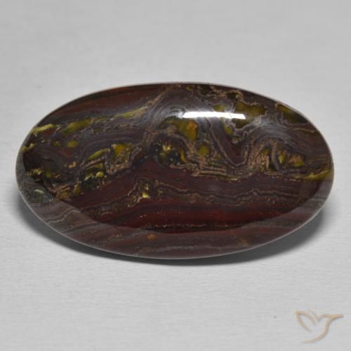 25.06ct Natürlicher Mehrfarbig Tigerauge-Matrix, Oval, Lichtundurchlässig
