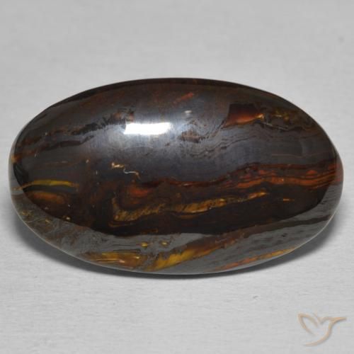 20.35ct Natürlicher Mehrfarbig Tigerauge-Matrix, Oval, Lichtundurchlässig