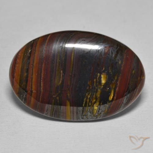 27.99ct Natürlicher Mehrfarbig Tigerauge-Matrix, Oval, Lichtundurchlässig