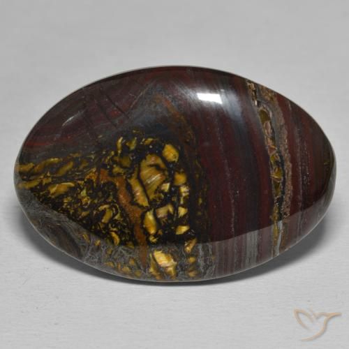 45.86ct Natürlicher Mehrfarbig Tigerauge Matrix, Oval, Lichtundurchlässig