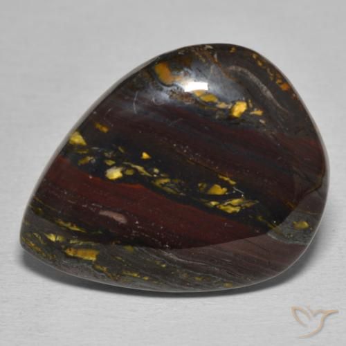 22.84ct Natürlicher Mehrfarbig Tigerauge Matrix, Birnenform, Lichtundurchlässig