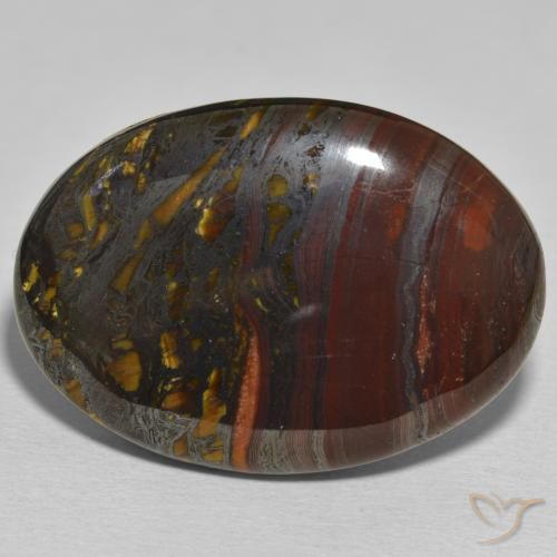51.17ct Natürlicher Mehrfarbig Tigerauge Matrix, Oval, Lichtundurchlässig
