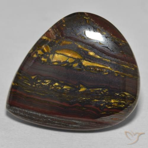 46.28ct Natürlicher Mehrfarbig Tigerauge-Matrix, Birnenform, Lichtundurchlässig