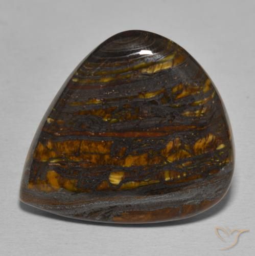43.18ct Natürlicher Mehrfarbig Tigerauge-Matrix, Birnenform, Lichtundurchlässig