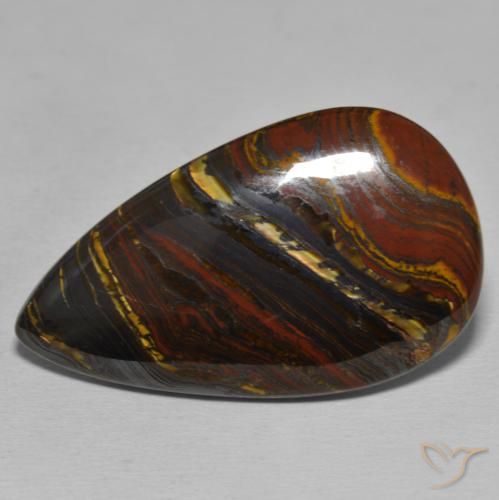 43.87ct Natürlicher Mehrfarbig Tigerauge-Matrix, Birnenform, Lichtundurchlässig
