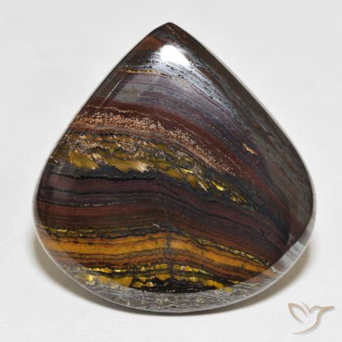 64.06ct Natürlicher Mehrfarbig Tigerauge Matrix, Birnenform, Lichtundurchlässig
