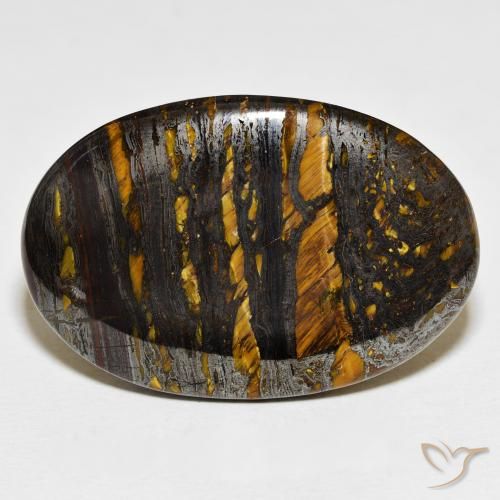 62.53ct Natürlicher Mehrfarbig Tigerauge Matrix, Oval, Lichtundurchlässig