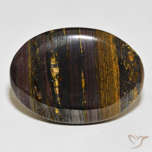 56.77ct Natürlicher Mehrfarbig Tigerauge Matrix, Oval, Lichtundurchlässig