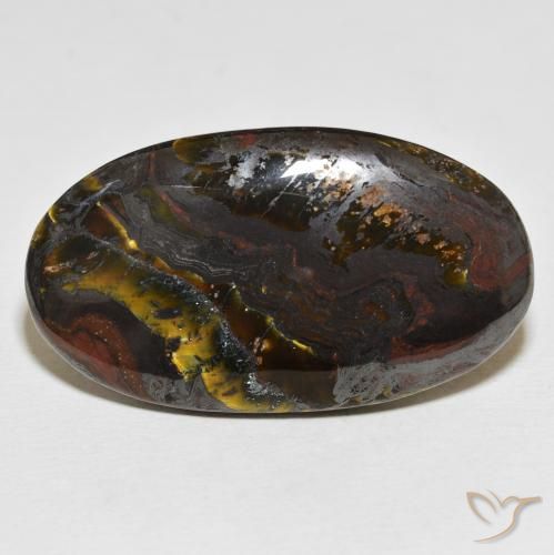 54.96ct Natürlicher Mehrfarbig Tigerauge Matrix, Oval, Lichtundurchlässig