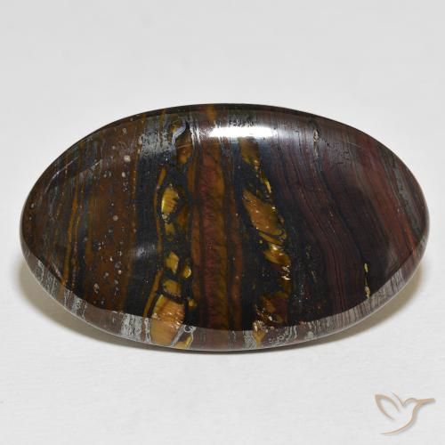 61.24ct Natürlicher Mehrfarbig Tigerauge Matrix, Oval, Lichtundurchlässig