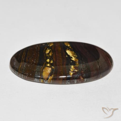 9,17 ctw natürlicher Mehrfarbig Tigerauge-Matrix, Oval, Lichtundurchlässig