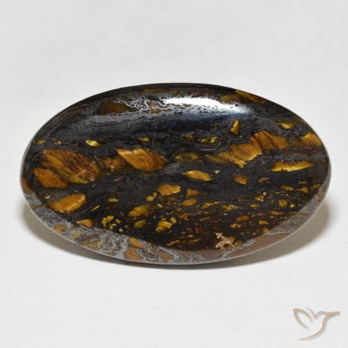 40.04ct Natürlicher Mehrfarbig Tigerauge-Matrix, Oval, Lichtundurchlässig