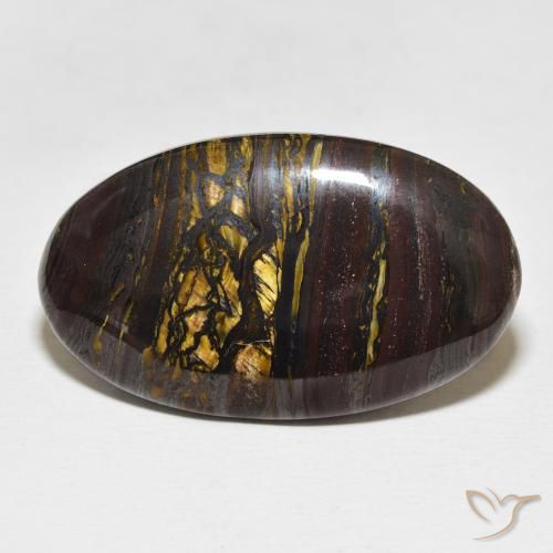 37.13ct Natürlicher Mehrfarbig Tigerauge-Matrix, Oval, Lichtundurchlässig