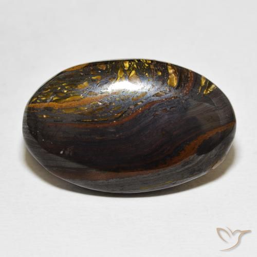 36.70ct Natürlicher Mehrfarbig Tigerauge-Matrix, Oval, Lichtundurchlässig