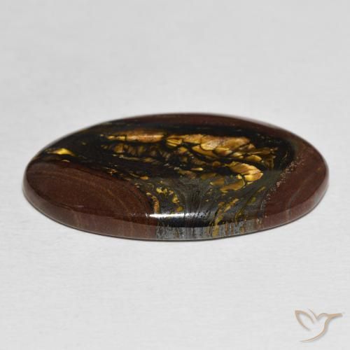 9,17 ctw natürlicher Mehrfarbig Tigerauge-Matrix, Oval, Lichtundurchlässig