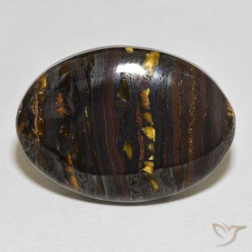 35.29ct Natürlicher Mehrfarbig Tigerauge-Matrix, Oval, Lichtundurchlässig