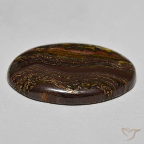 9,17 ctw natürlicher Medium Dark-Brown Tigerauge-Matrix, Oval, Lichtundurchlässig
