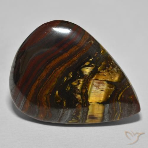 9,17 ctw natürlicher Medium Dark-Brown Tigerauge-Matrix, Birnenform, Lichtundurchlässig