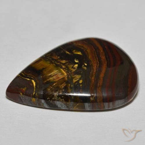 9,17 ctw natürlicher Medium Dark-Brown Tigerauge-Matrix, Birnenform, Lichtundurchlässig