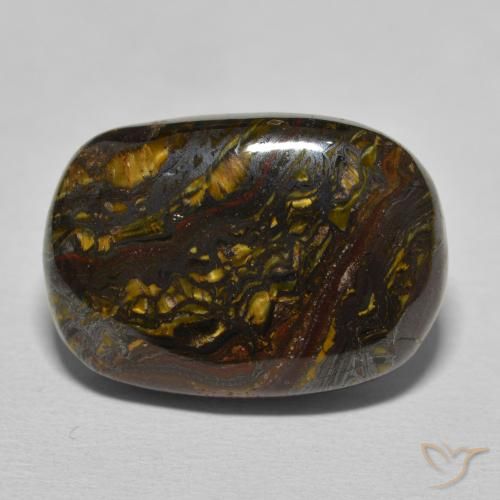 20.80ct Natürlicher Warmes Braun Tigerauge-Matrix, Kissen, Lichtundurchlässig