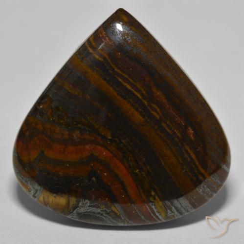 66.44ct Natürlicher Hickory Braun Tigerauge Matrix, Birnenform, Lichtundurchlässig