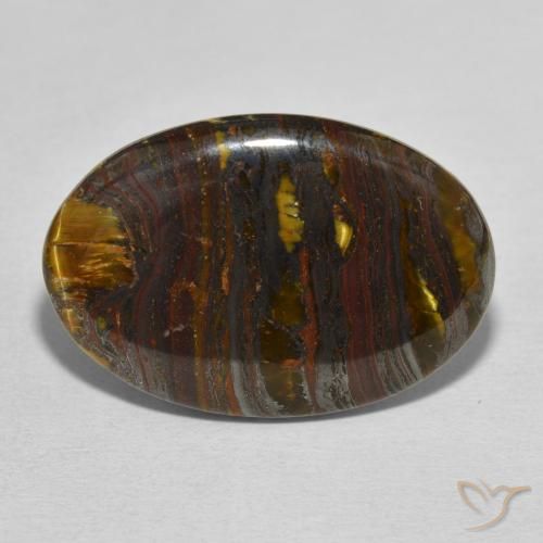 23.56ct Natürlicher Mehrfarbig Tigerauge-Matrix, Oval, Lichtundurchlässig