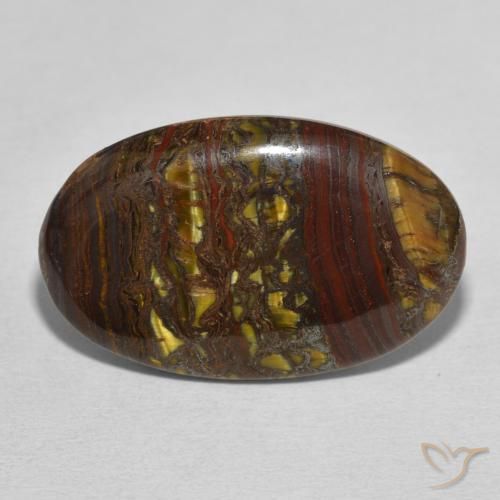 21.51ct Natürlicher Mehrfarbig Tigerauge-Matrix, Oval, Lichtundurchlässig