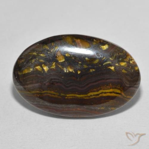 28.89ct Natürlicher Mehrfarbig Tigerauge-Matrix, Oval, Lichtundurchlässig