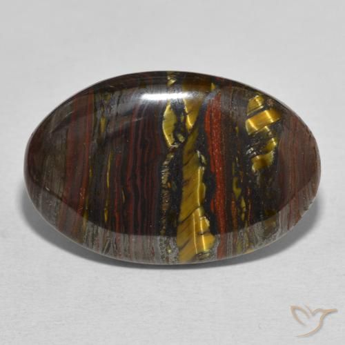 28.81ct Natürlicher Mehrfarbig Tigerauge-Matrix, Oval, Lichtundurchlässig