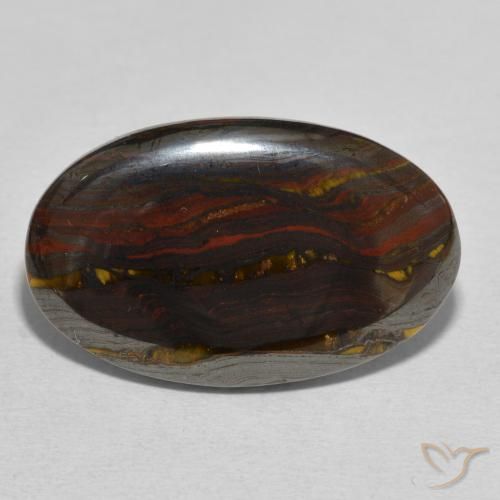 24.74ct Natürlicher Mehrfarbig Tigerauge-Matrix, Oval, Lichtundurchlässig
