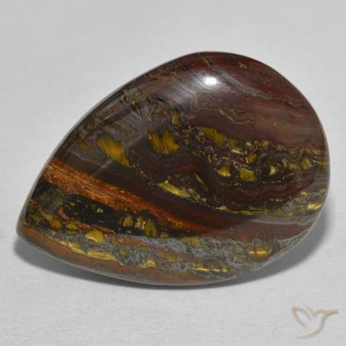 33.30ct Natürlicher Mehrfarbig Tigerauge-Matrix, Birnenform, Lichtundurchlässig