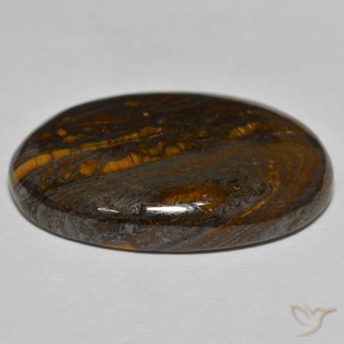 9,17 ctw natürlicher Warmes Braun Tigerauge-Matrix, Oval, Lichtundurchlässig
