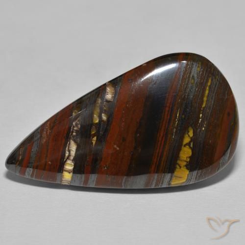 39.26ct Natürlicher Medium Dark-Brown Tigerauge Matrix, Birnenform, Lichtundurchlässig