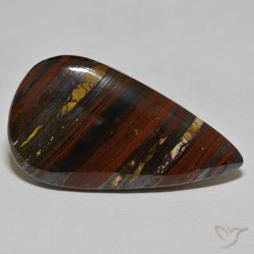 9,17 ctw natürlicher Medium Dark-Brown Tigerauge-Matrix, Birnenform, Lichtundurchlässig