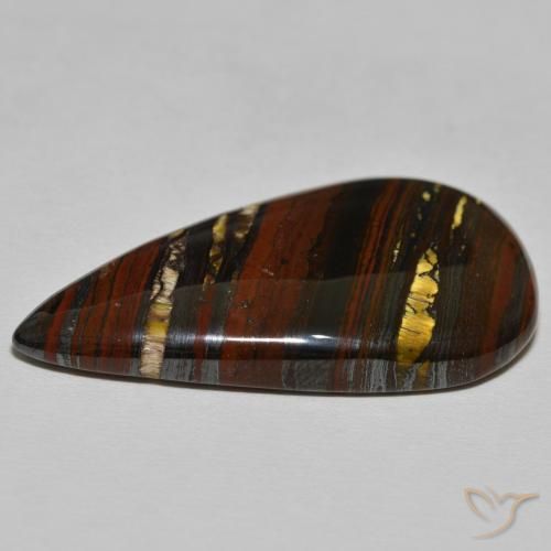 9,17 ctw natürlicher Medium Dark-Brown Tigerauge-Matrix, Birnenform, Lichtundurchlässig