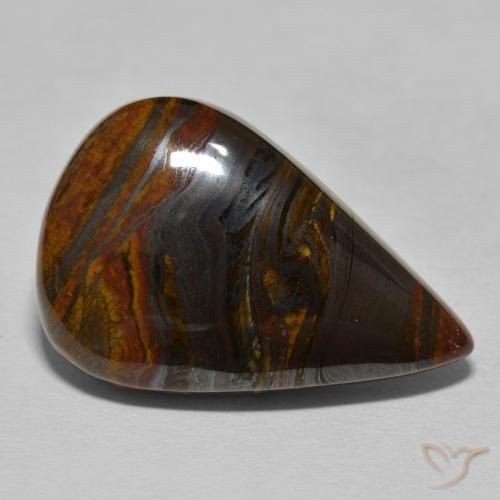 9,17 ctw natürlicher Medium Dark-Brown Tigerauge-Matrix, Birnenform, Lichtundurchlässig