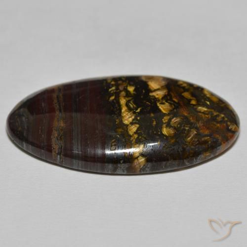 9,17 ctw natürlicher Warmes Braun Tigerauge-Matrix, Oval, Lichtundurchlässig