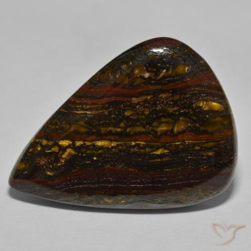 52.44ct Natürlicher Hickory Braun Tigerauge Matrix, Birnenform, Lichtundurchlässig