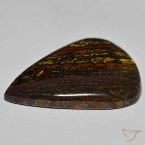 9,17 ctw natürlicher Hickory Braun Tigerauge-Matrix, Birnenform, Lichtundurchlässig