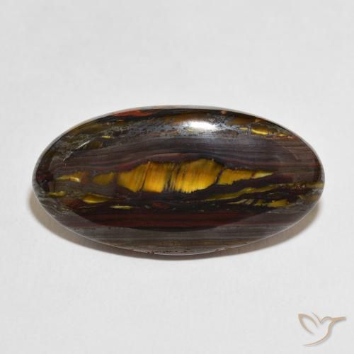 33.73ct Natürlicher Mehrfarbig Tigerauge-Matrix, Oval, Lichtundurchlässig